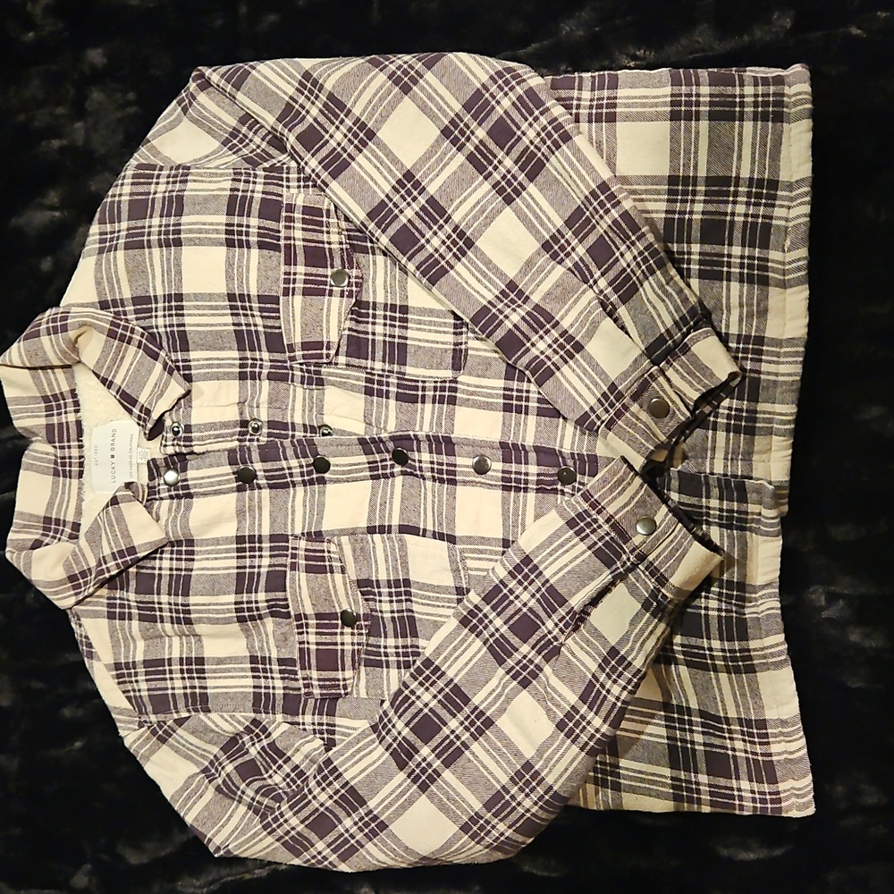 Lucky Brand Crop Flannel Jacket